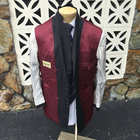 Stuarts Choice Sports Coat Paul Stuart Wool Gray Blue Lavender Striped Size 42 R - Picture 7 of 11